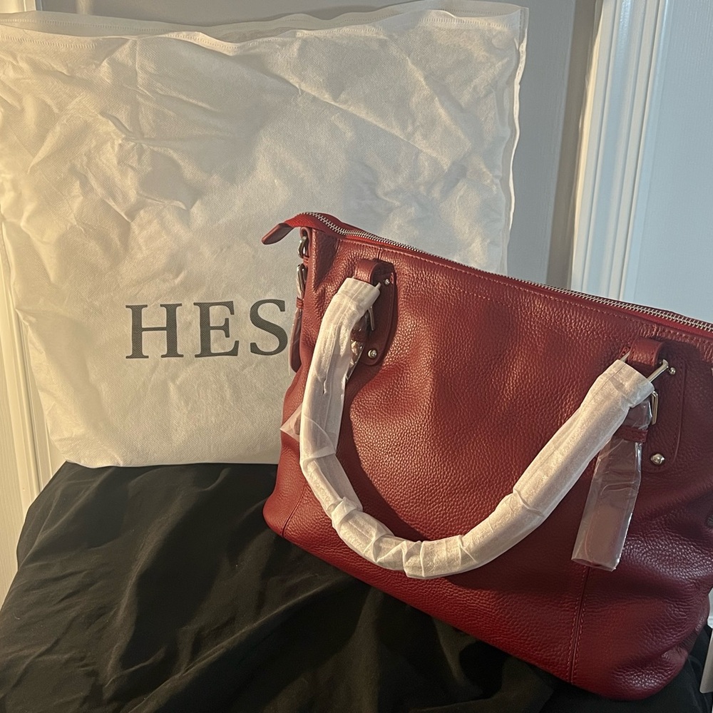 Heshe Leather Shoulder Tote - Picture 2 of 11